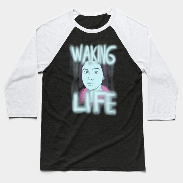 Waking Life Baseball T-Shirt by DuddyInMotion